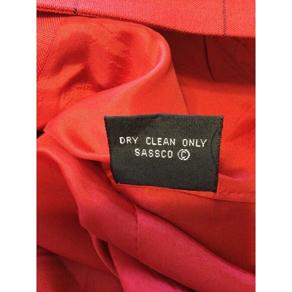 VTG Kasper A.S.L Petite Red Double-Breasted Womens Blazer Jacket Size 2 Checkere - Picture 12 of 12